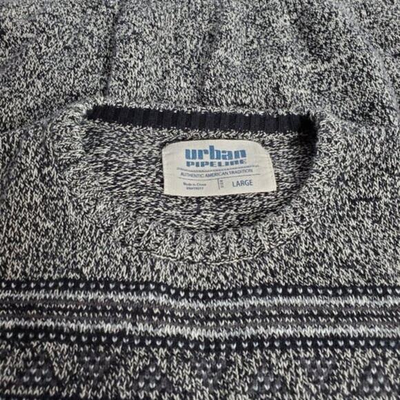 Urban Pipeline Geometric Crew Neck Knit Sweater L - Picture 5 of 10